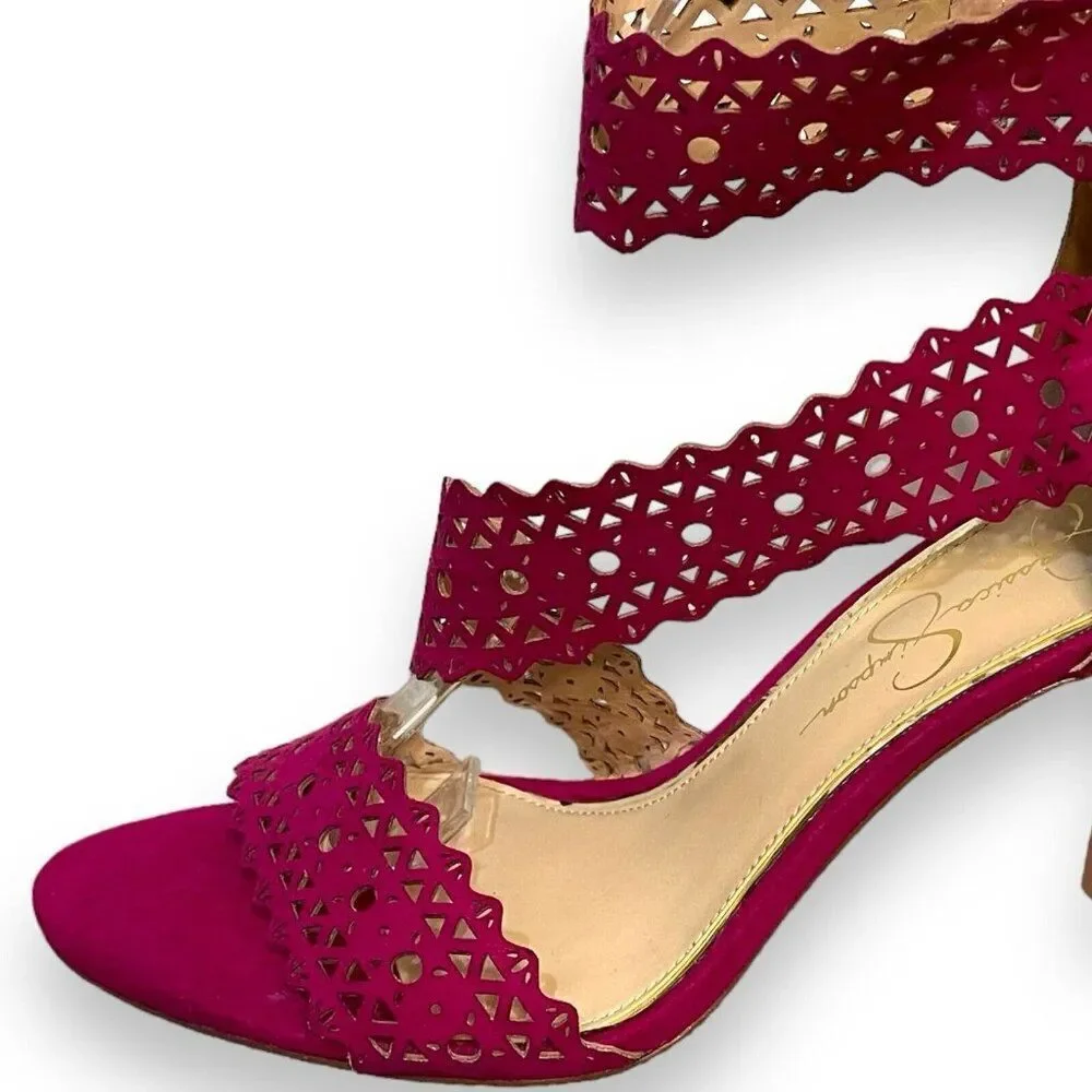Jessica Simpson Jastia High Heels Women 5.5 Pink Cut Out Open Toe READ DESCRIPTI